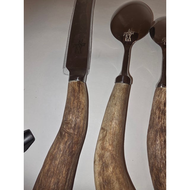 Bone 1990s Antler and Stainless Steel Flatware 5pc. Set for Four - 20 pcs For Sale - Image 7 of 9