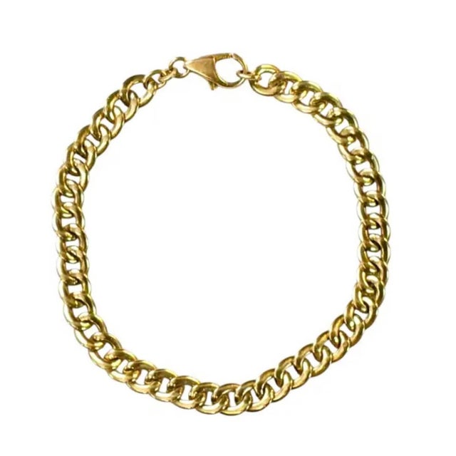 14k Gold Italian Link Bracelet Vintage For Sale - Image 9 of 9