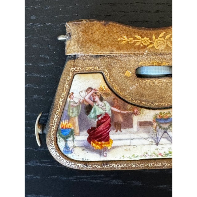 Pair of Folding Opera Glasses Tooled Leather in Purse Form For Sale In San Francisco - Image 6 of 7