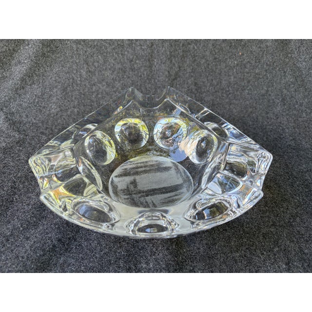 Glass Heavy Mid Century Crystal Catchall Ashtray For Sale - Image 7 of 18