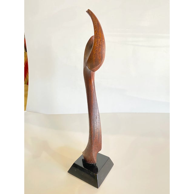Vintage David Anderson Carved Walnut Wooden Modern Abstract Sculpture For Sale - Image 12 of 13