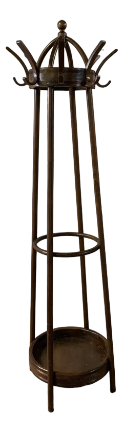 Beech and Walnut Coat and Umbrella Rack from Gebrüder Thonet Vienna GMBH