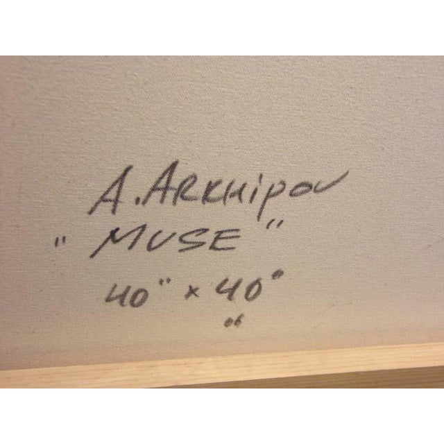 Anton Arkhipov "Muse" Original Oil on Canvas With Artist Frame H.Signed For Sale In Denver - Image 6 of 6