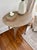 Mid 20th Century Vintage Queen Anne Style Refinished Oval Tiger Oak Side Table With Cabriole Legs and Scalloped Skirt For Sale - Image 5 of 10