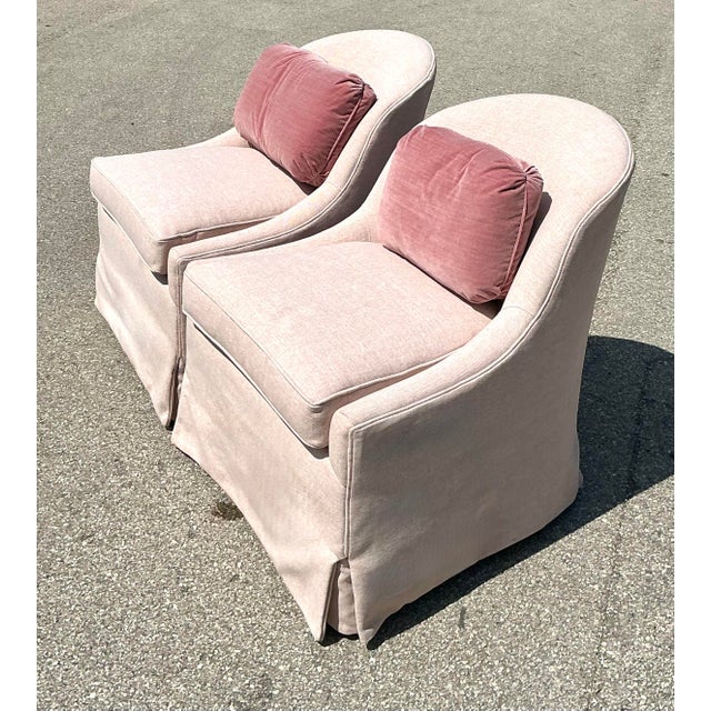 Vintage Lee Industries Blush Pink Tub Chairs - Set of 2 For Sale In West Palm - Image 6 of 14