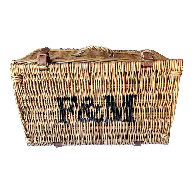 Fortnum & Mason British Wicker Storage Basket - 20" For Sale