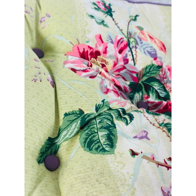 1960s Vintage Floral Xbase Ottoman For Sale - Image 5 of 11