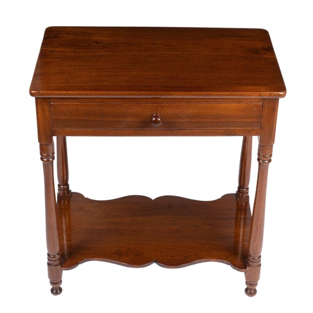 American Walnut One Drawer Stand With Stretcher Shelf, 1810-20 For Sale - Image 9 of 13