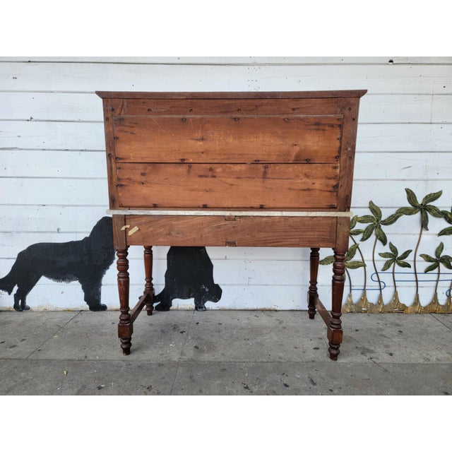 1960s Vintage Victorian Style Wood, Marble & Tiles Washstand. For Sale In Los Angeles - Image 6 of 18