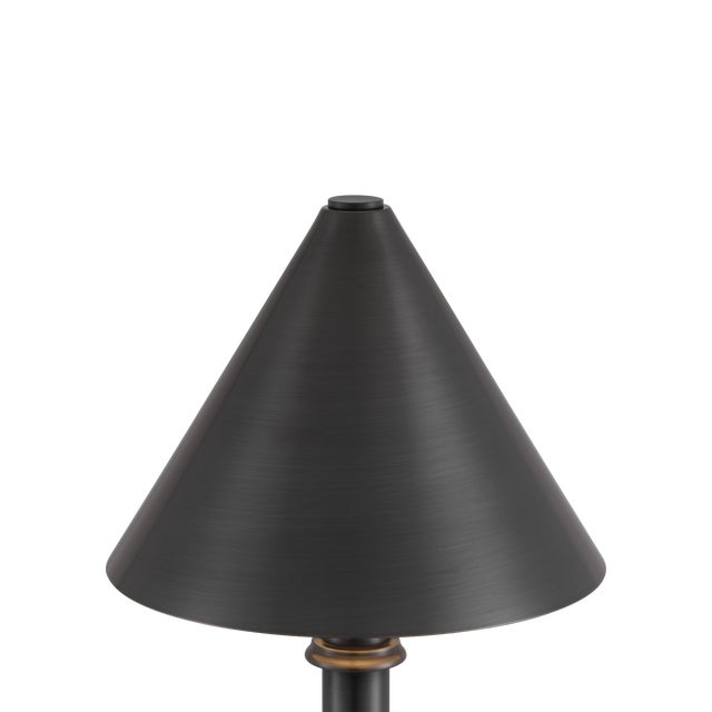 Traditional Currey & Company Traipse Bronze Cordless Table Lamp For Sale - Image 3 of 3