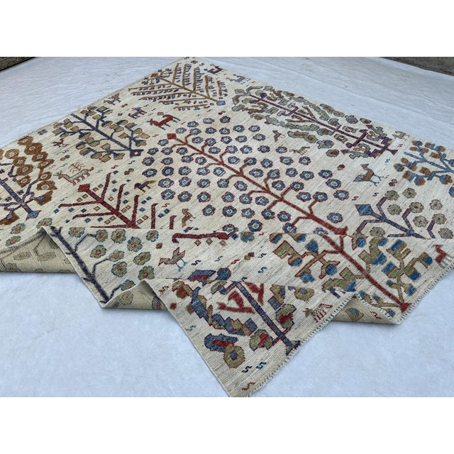Textile Ivory Tree of Life Rug 8x10 For Sale - Image 7 of 9