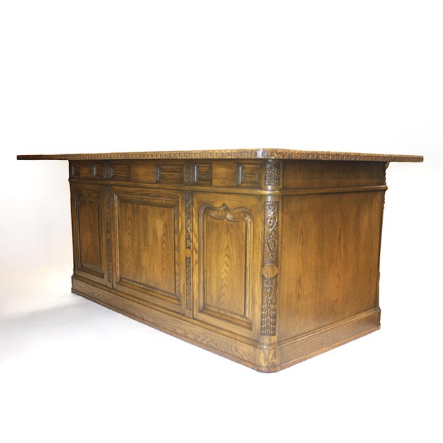 Vintage Viking Oak Executive Desk With Matching Chair by Romweber