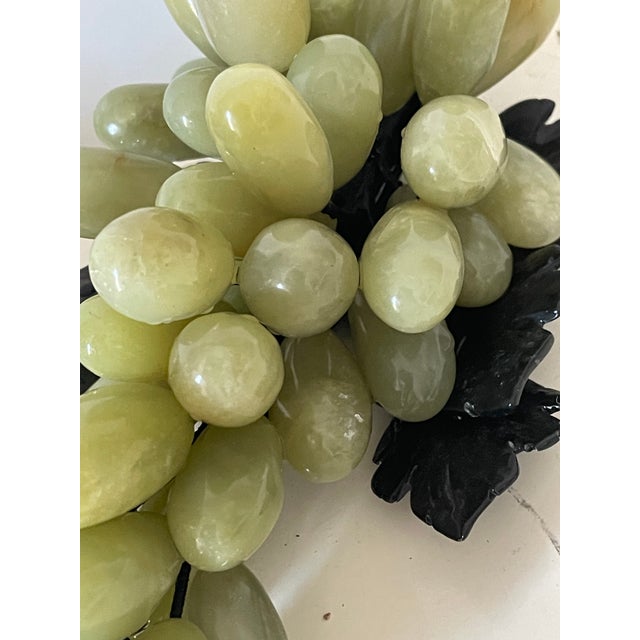 Chinese 1960s Pair of Jade Jadeite Large Grapes Sculptures Chinese For Sale - Image 3 of 7