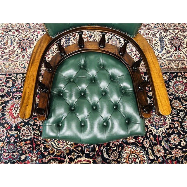 English Chesterfield Captain's Chair For Sale - Image 6 of 8