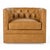 Retro Tufted Caramel Leather Swivel Chair For Sale - Image 4 of 6