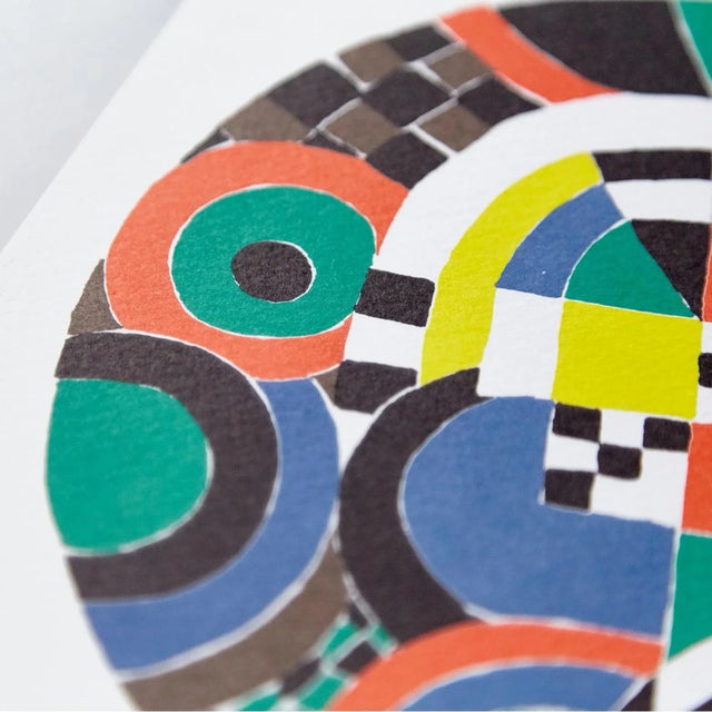 Mid-Century Modern Geometric Abstraction Photolithography by Sonia Delaunay, 1979 For Sale - Image 3 of 10