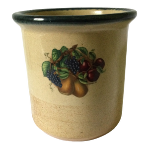 Vintage Monroe Salt Works Pottery Crock, Utensil Holder, Wine Chill