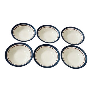 Lot of 6 Vintage Japan Stoneware Cereal/Soup Bowls — New Old Stock (1970s–1980s) For Sale