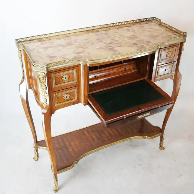 French 19th Century French Inlaid Kingwood Serving Table For Sale - Image 3 of 12