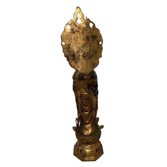 Early 20th Century Vintage Showa Period (1926–1950s) Japanese Kannon Buddhist Cast Iron Statue For Sale - Image 5 of 8