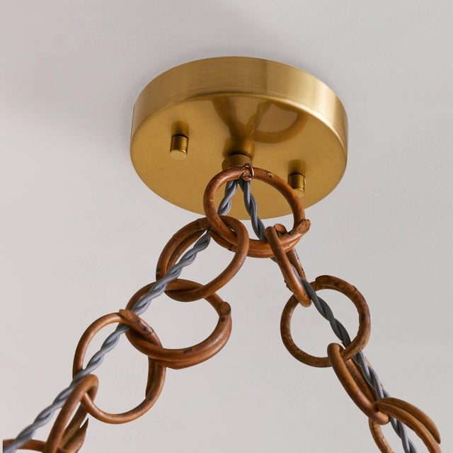 1960s Italian Double Bamboo Lantern Pendant For Sale In Chicago - Image 6 of 8