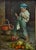 Realism Antique 19th Century Italian Oil Painting by Adolfo Dumini Boy Weighing Vegetables in Ornate Gold Frame For Sale - Image 3 of 13