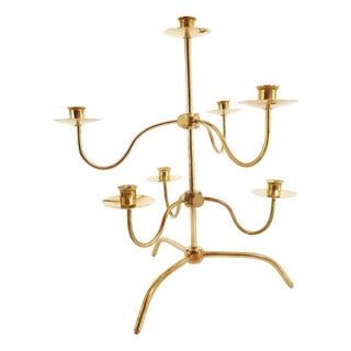 Mid-Century Modern Swedish Brass Candelabra, 1950s For Sale