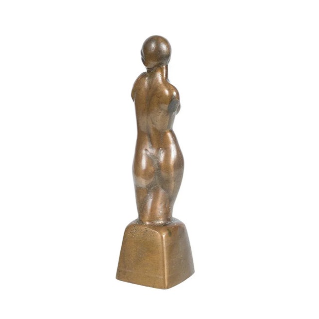 Metal After Tamara De Lempicka -Art Deco Nude Female- Solid Bronze Sculpture, 1930 For Sale - Image 7 of 9