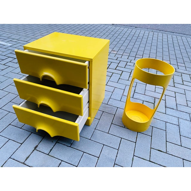 Wood Mid-Century Space Age Quadro Dresser and Umbrella Stand by Jürgen Lange for Schönbuch, 1960s, Germany, Set of 2 For Sale - Image 7 of 18