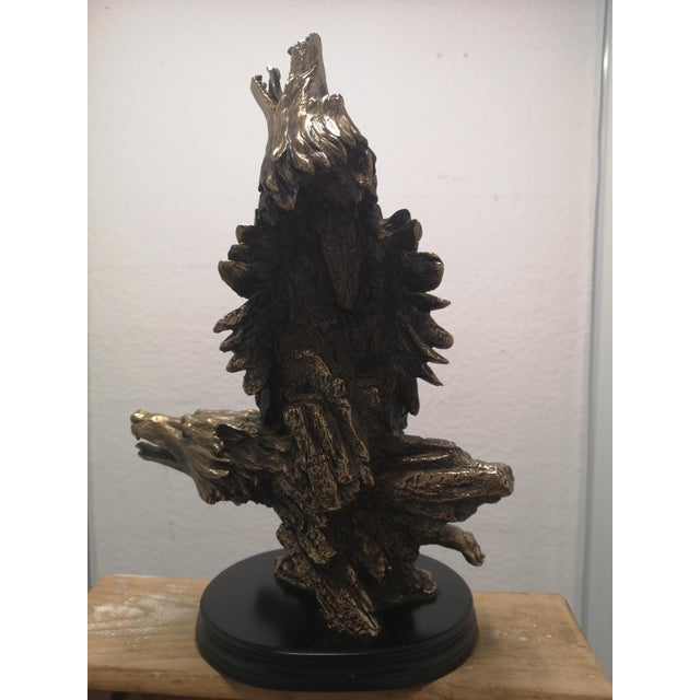 Indian Chief Statue in Brass & Wood, 1970s For Sale - Image 13 of 18