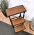 Mid-Century Italian Carved Walnut Wood and Leather Folding Three-Step Library Ladder, 1950s For Sale - Image 4 of 8