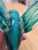 Murano Vintage Gca Murano Style Art Glass Blue Turquoise Flying Hummingbird Figurine For Sale - Image 4 of 6