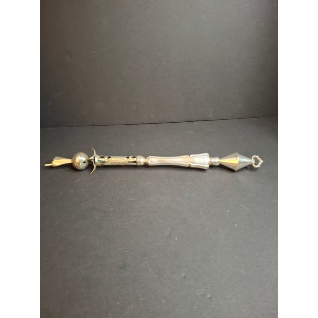 An exceptionally large, heavy, and visually striking ceremonial Torah pointer (Yad) in the Imperial Russian style. Sourced...