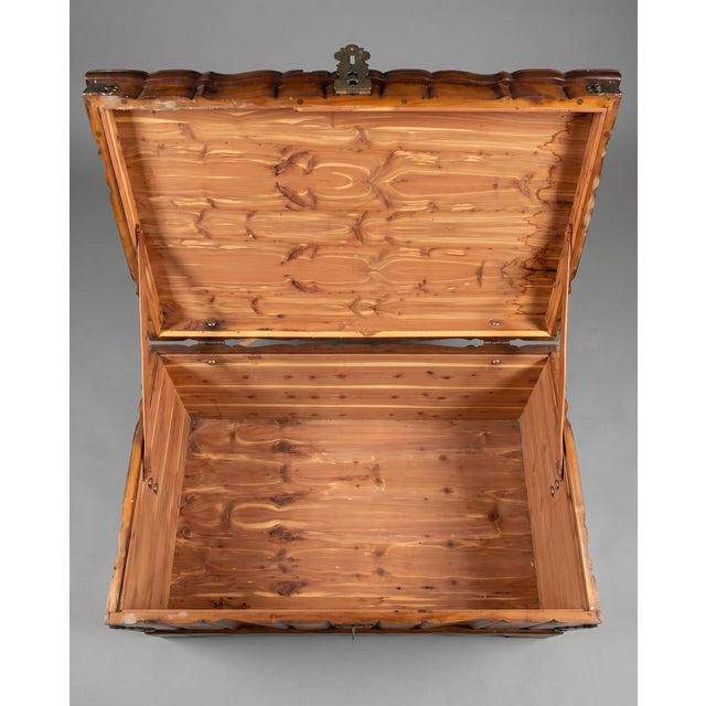 Wood Mid 20th Century Spanish Revival Cedar Blanket Chest With Forged Iron Hardware For Sale - Image 7 of 7