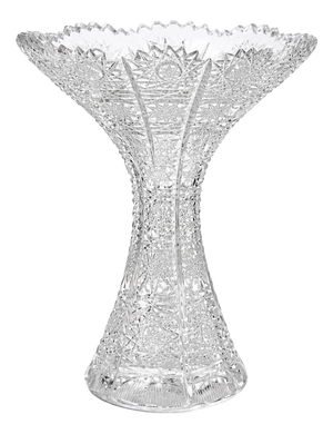 Hand-Carved Crystal Vase from Royal Dux Bohemia, 1980s