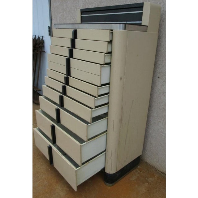 1940s Art deco Dental Cabinet Industrial Medical Chest Dresser American Cab Co For Sale - Image 11 of 13