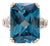16.8Ct London Blue Topaz Ring With Lab Diamond Accents: Solid 14k Gold, 18x13mm, Size 6.75 For Sale