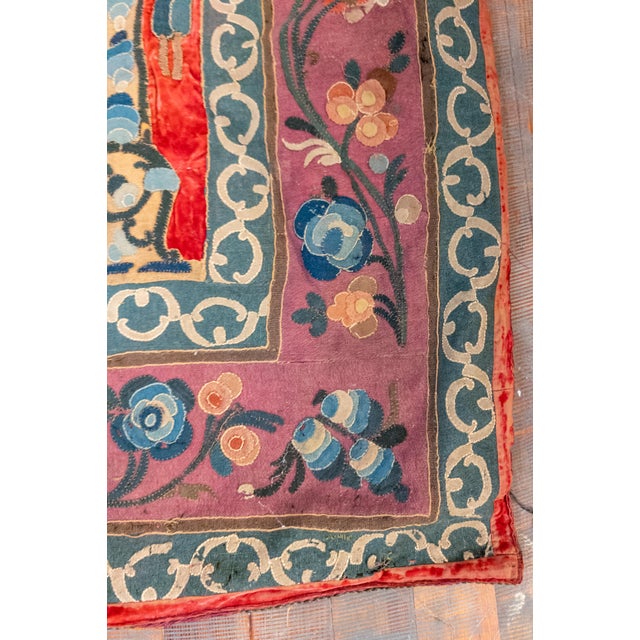 Red 18th or 19th Century Turkish Ottoman Embroidered Applique Tapestry Wall Panel For Sale - Image 8 of 9