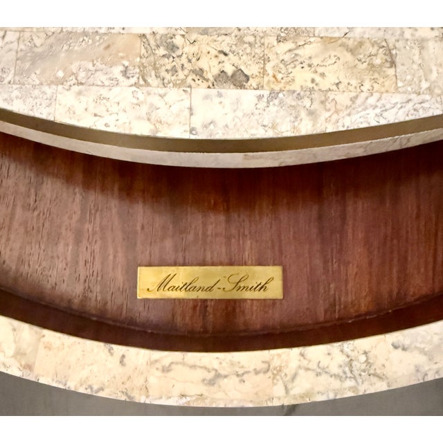 1980s Tessellated Stone With Inlaid Bronze Commode Design by Maitland Smith For Sale - Image 9 of 12