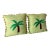 Palm Tree Grasscloth and Bamboo Fringe Throw Pillows – A Pair For Sale