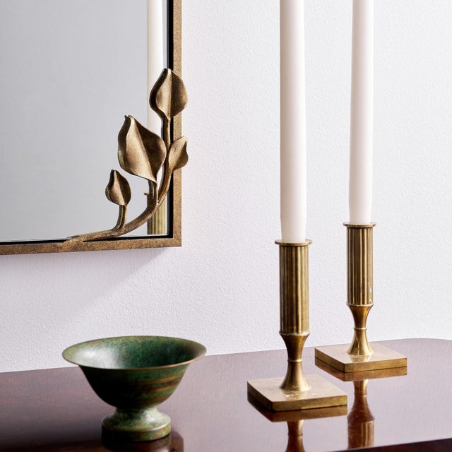 Aged Gold Graceful Leaf Mirror Wall Mirror For Sale - Image 9 of 10