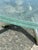 Metal Late 20th Century Mid Century Modern Tripod “Jax” Dining Table 60” Crackle Glass Top For Sale - Image 7 of 8