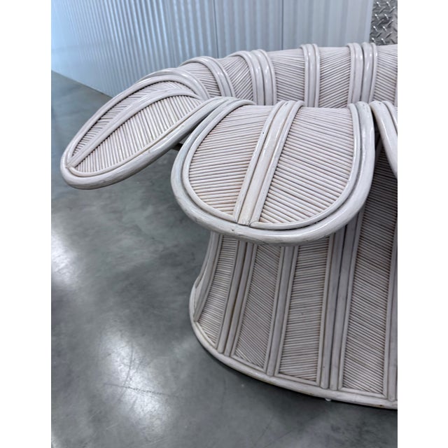 Vintage Flower Oval Dining Table in Pencil Reed Bamboo and Rattan For Sale - Image 10 of 16