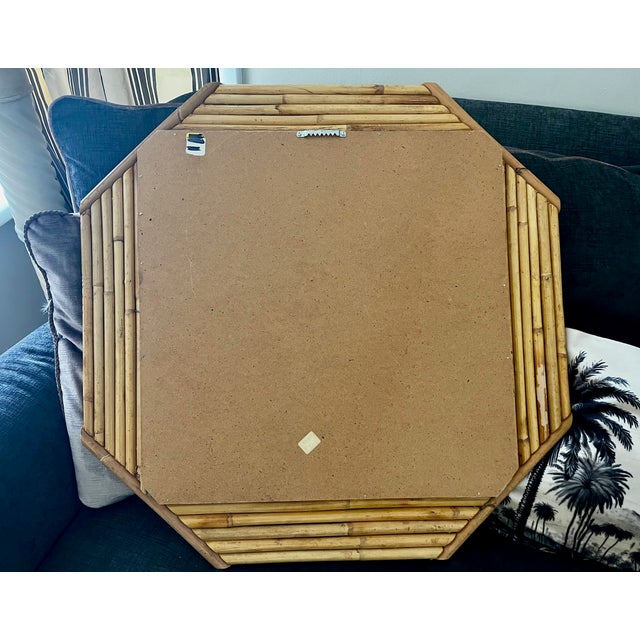 Beige Mid 20th Century Raymor Bamboo 8-Sided Octagon Modernist Mirror For Sale - Image 8 of 8