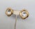 American Vintage C 1989 Signed Napier Goldtone Round Clear Rhinestone Pierced Earrings-2 Pieces For Sale - Image 3 of 8