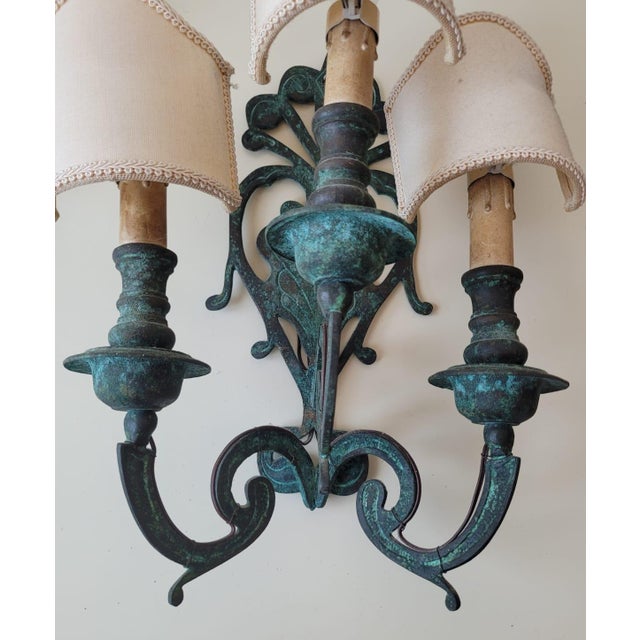 Bronze Wall Lamps, Italy, 1940s, Set of 2 For Sale - Image 10 of 11