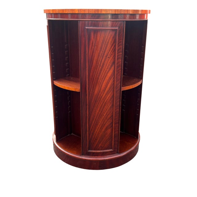 Late 20th Century Mahogany Revolving Bookcase Ethan Allen For Sale - Image 9 of 12
