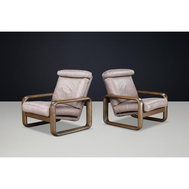 Hombre Leather Lounge Chairs by Burkhard Vogtherr for Rosenthal, Germany, 1970, Set of 2 For Sale - Image 16 of 17