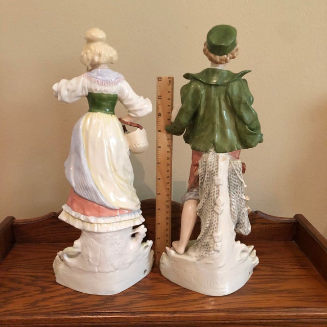 Traditional Antique German Porcelain Figurines For Sale - Image 3 of 8