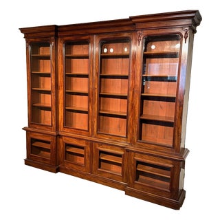 Large Victorian Bookcase in Mahogany For Sale